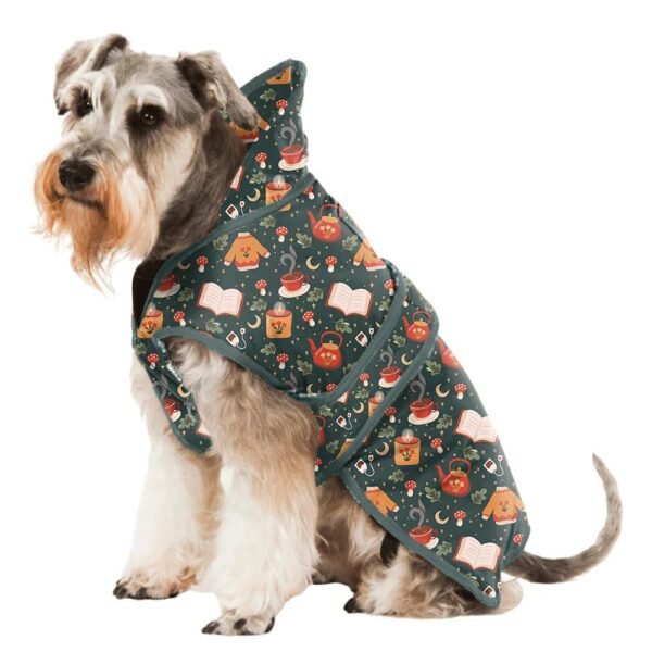 SITSNOOZE Printed Super Soft Warm Dog/Cat Winter Jacket, Velvet Pet Coat/Sweater for Winter (Dark Green)